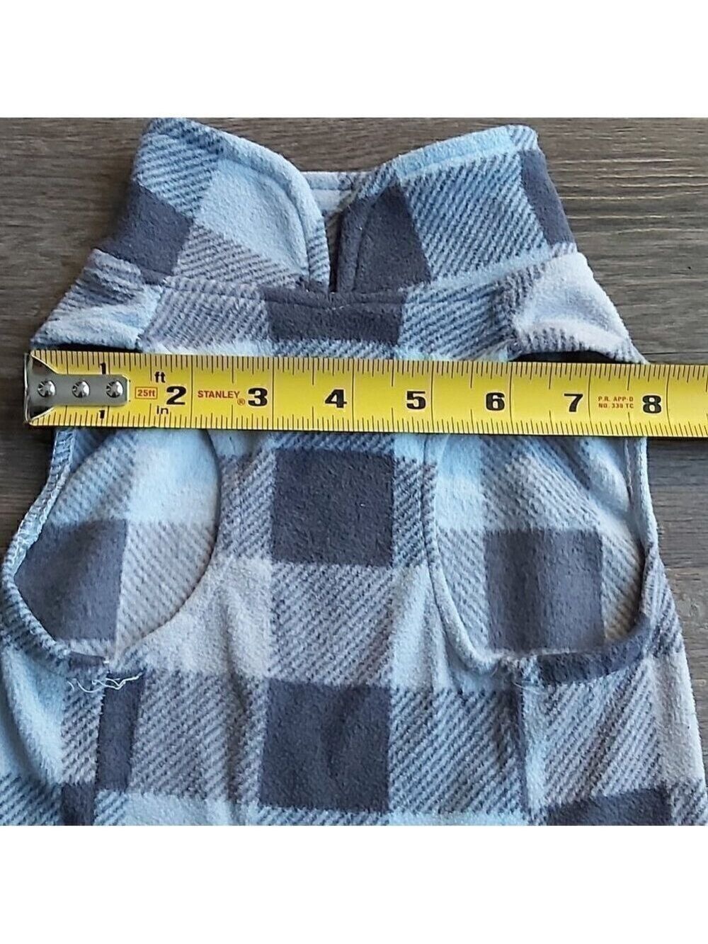 Born To Be Loved Blue/Gray/Black Buffalo Plaid Pullover Dog Shirt W/D-Ring - M - Picture 3 of 6